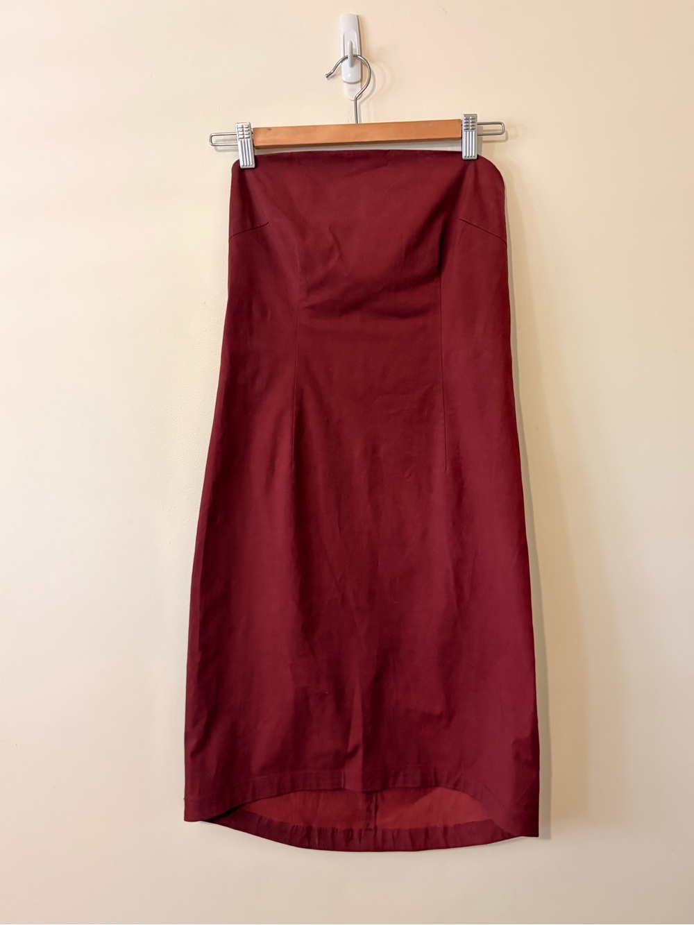 J. Crew Chocolate Burgundy Strapless Midi Dress 4